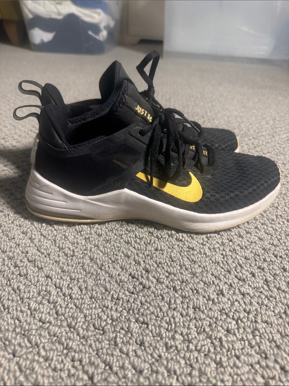 Nike Black Sneakers with Yellow Swoosh